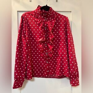Vintage inspired Red and White Polka Dot Blouse